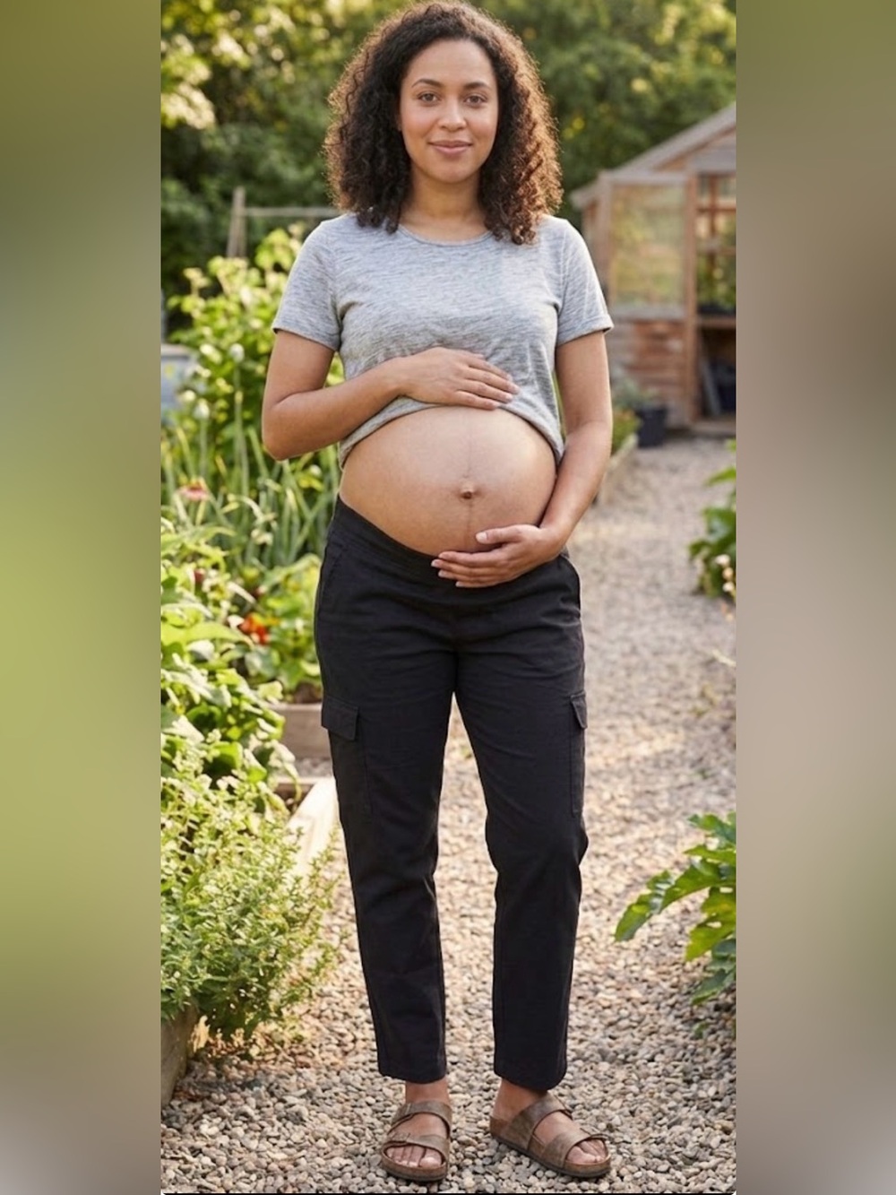 GAP Black Maternity Cargo Joggers xs
